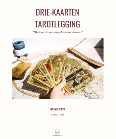 Cover tarotlezing met gouden tarotkaarten