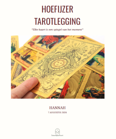 Cover tarotlezing met golden foil tarot kaarten