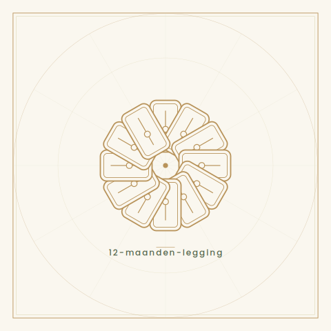 12 maanden legging een ronde cirkel met 12 kaarten